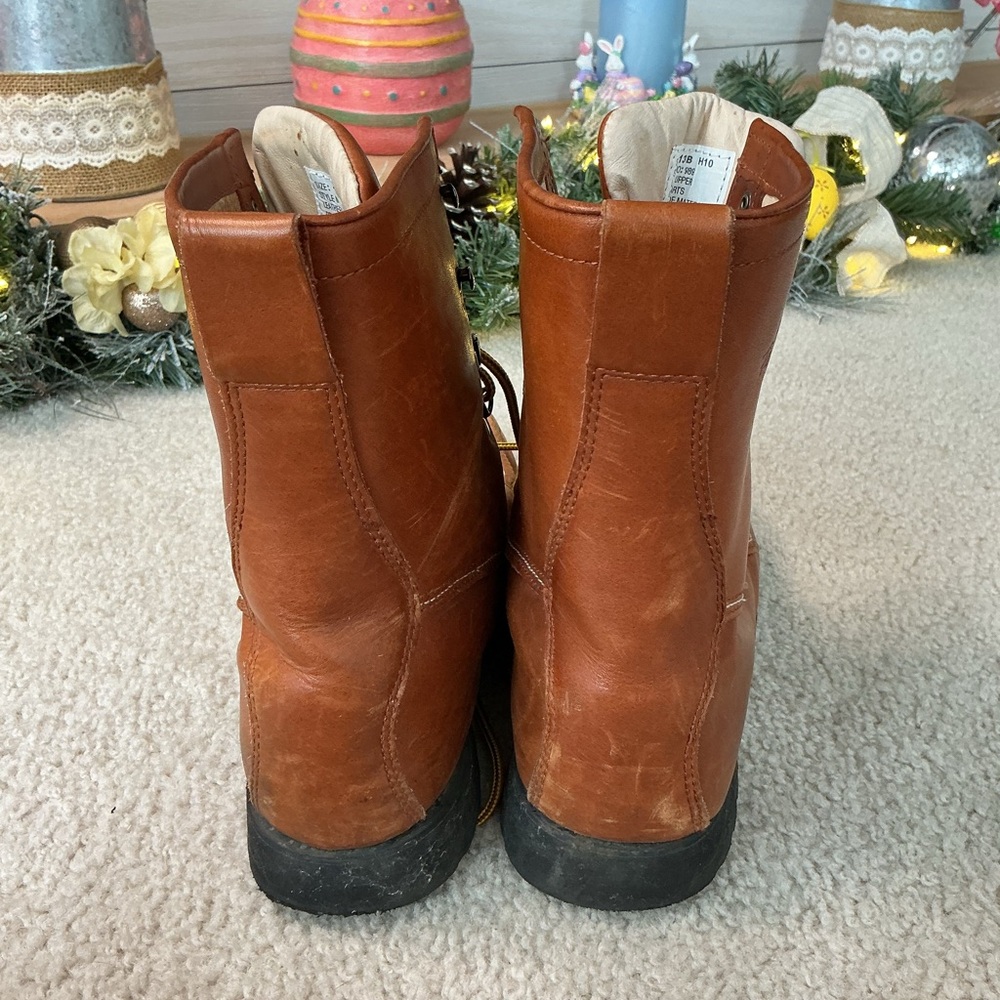 Men's Tan Leather Boots with Black Soles - Picture 8 of 10